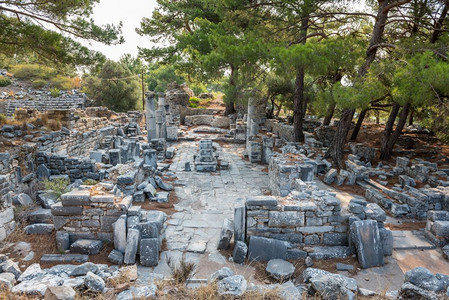 雅典娜的避难所在古希腊城市普里恩索克艾丁土耳其古希腊普里恩城遗址图片