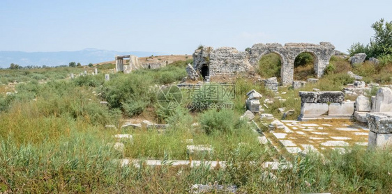 2017年8月日土耳其Aydin市Didim的Miletus古希腊城普罗比隆废墟的超高分辨率全景2017年8月日土耳其Aydin图片