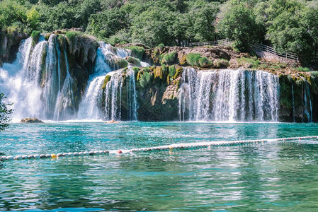 克罗地亚Sibenik克罗地亚公园之一Krka公园SkradinskiBuk的瀑布之景克罗地亚Sibenik的Krka公园图片