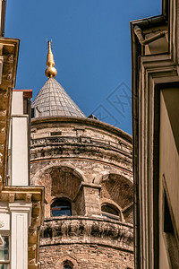 2017年月8日土耳其伊斯坦布尔的古老Galata塔景象图片