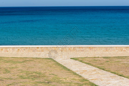 在加里波利的安扎克湾海滩石碑纪念上盟军在土耳其卡纳莱参加第一次世界大战图片