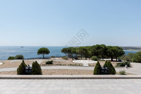 Canakkale烈士纪念区是参加土耳其Canakkale地区Gallipoli战役的土耳其士兵战争纪念碑图片