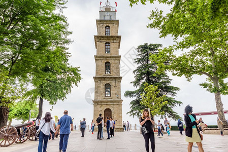 2018年5月日土耳其布尔萨历史古老的时钟塔图片