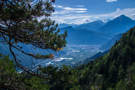 瑞士阿尔卑斯山景观背景图片