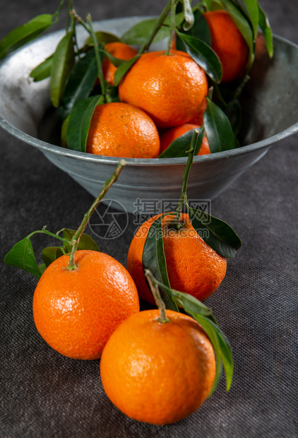 橘子红普通话克莱芒柑橘子水果和叶图片