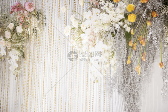 白色婚礼花背景和装饰图片