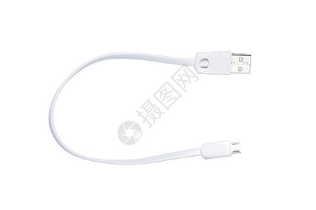 USB和USB显微麦克风电线头白色背景图片
