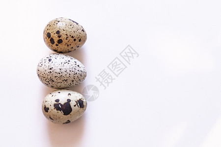 Quail蛋一组在白色背景上孤立的蛋切合照片图片
