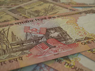 印度卢比货币业务背景印度卢比特写照片背面模糊印度货币业务背景图片