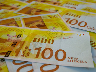 以色列新谢克尔以色列金钱商业背景特刊照片货币背景特拉维夫ILS图片