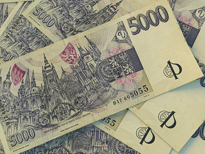 Chech货币Czesh货币金融背景CZK宏观拍摄CZK货币商业背景CZK特写照片图片