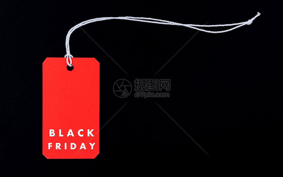 在线购物宣传黑星期五背景的红标签文字图片