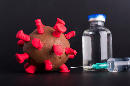 新冠病毒模型与疫苗图片