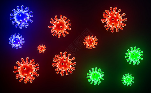 血液显微镜下的流感COVID19细胞图像新冠新冠爆发流感背景3D型疾病细胞的典医学健康风险概念血液显微镜下的流感COVID19细图片