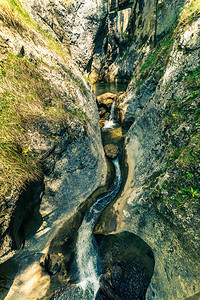 奥地利旅游景点Barenschutzklamm在岩石地貌中远足图片