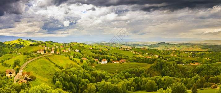 奥地利葡萄园景观南施蒂里亚的莱布尼茨地区葡萄酒国象托斯卡纳这样的地方和著名旅游点图片