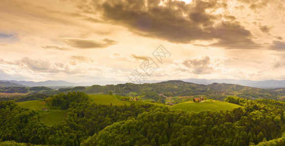 奥地利葡萄园景观南施蒂里亚的莱布尼茨地区葡萄酒国托斯卡纳象地方和著名的旅游点图片