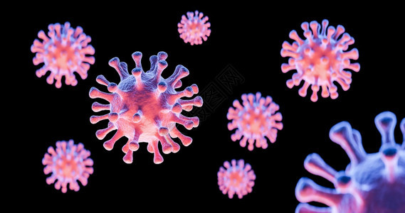 血液显微镜下的流感COVID19细胞图像新冠新冠爆发流感背景3D型疾病细胞的典医学健康风险概念图片