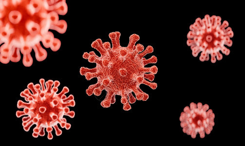 血液显微镜下的流感COVID19细胞图像新冠新冠爆发流感背景3D型疾病细胞的典医学健康风险概念图片