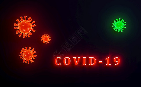 血液显微镜下的流感COVID19细胞图像新冠新冠爆发流感背景3D型疾病细胞的典医学健康风险概念血液显微镜下的流感COVID19细图片