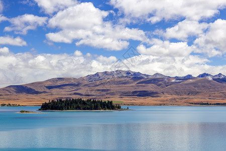 Tekapo湖多彩的景象视图图片