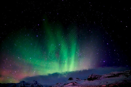 冰岛南部的北极光图片