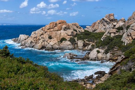 撒丁岛海岸线背景图片