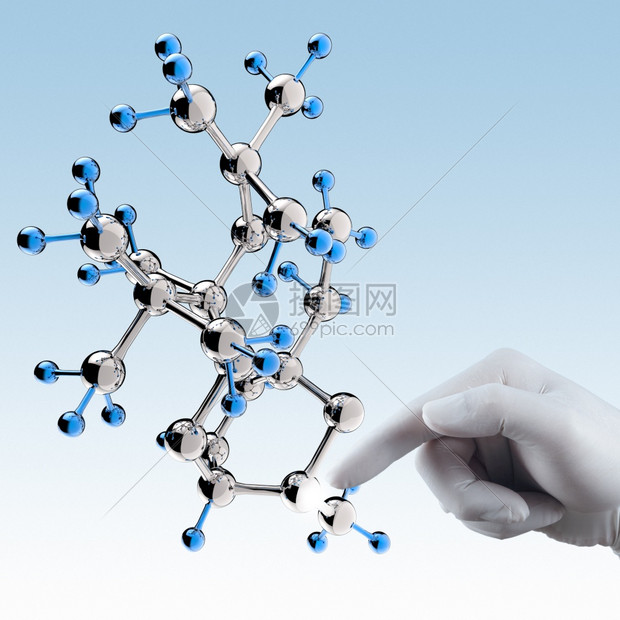 将胶囊药丸和分子作为医学概念的立体显像器图片