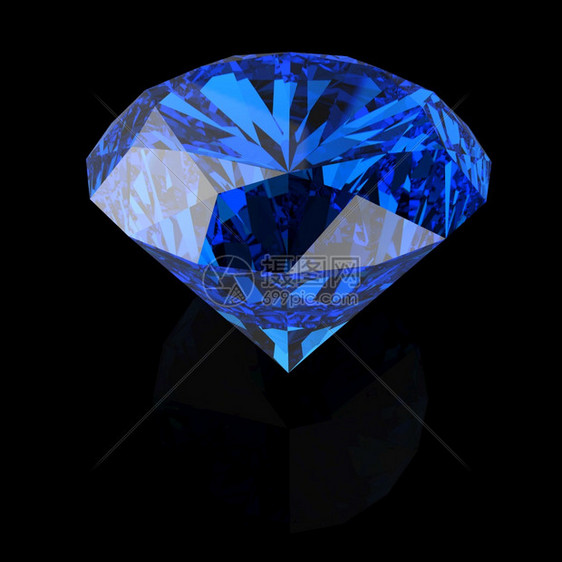 黑色背景的蓝钻石图片