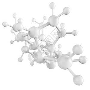 白色背景上的分子白3d图片
