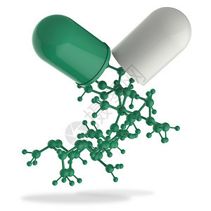 胶囊显示3d分子为医学概念图片