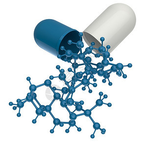 胶囊显示3d分子为医学概念图片