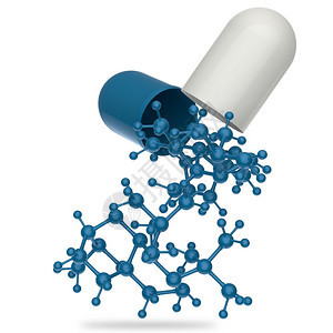 胶囊显示3d分子为医学概念图片