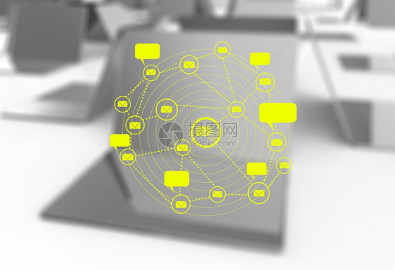 以电子邮件符号为概念的计算机图片
