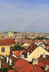捷克旧布拉格美丽的空中景象图片