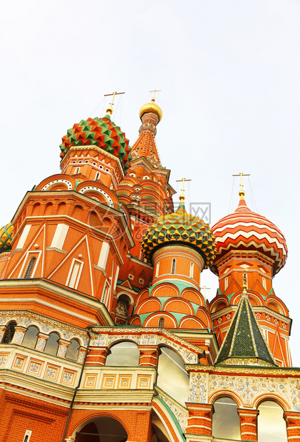 圣巴西尔大教堂神圣的瓦西里大教堂俄罗斯莫科红广场上的俄罗斯正统现在是一个博物馆的碎裂观点图片