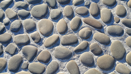 铺有大石头的公路封闭石纹理图片素材