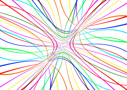 白色背景上的亮抽象多色线条图案图片