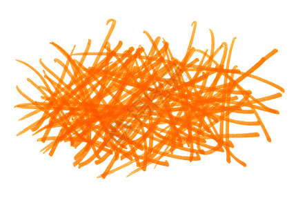 白背景上孤立的闪亮橙色手工触摸纹理摘要图片