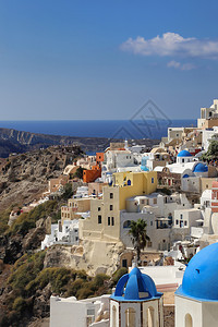 希腊圣托里尼岛奥亚村的美景图片