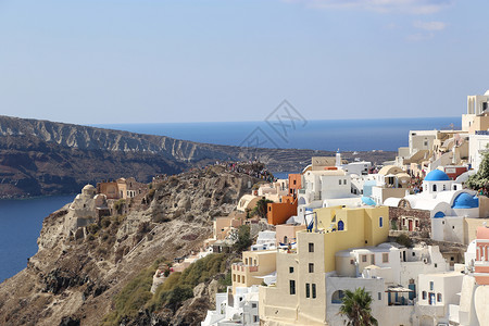 希腊圣托里尼岛奥亚村的美景图片