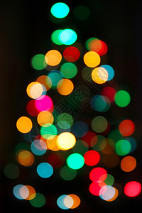 圣诞树无焦点的亮光彩色灯背景图片