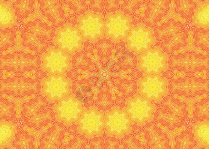 黄色和橙背景摘要设计带有同心马赛克模式图片
