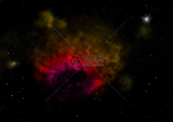 太空中的恒星场一个云和气体拥堵由NASA提供的图像元素3D转换空间中的恒星场和一个云转换图片