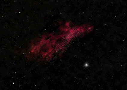 星空中的红色星云图片