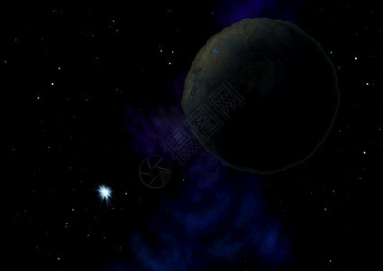 行星在空间中对抗恒星和云由美国航天局提供的图像元素图片