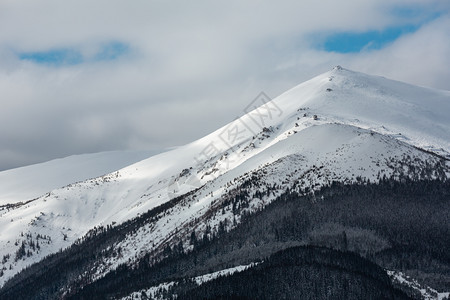 上午冬天的雪覆盖了风景和山脊乌克兰喀尔巴阡山克霍诺拉脉Dzembronya村郊区山丘的宁静景色图片