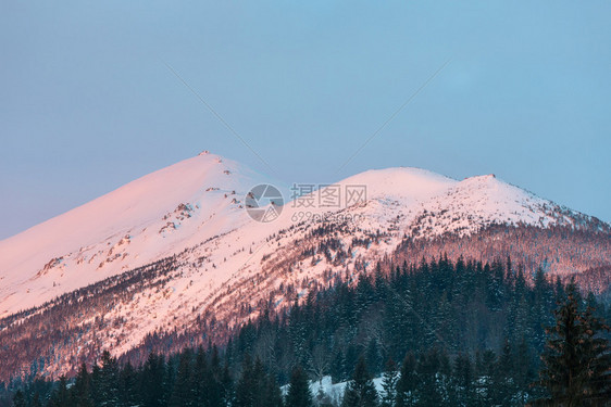 冬雪覆盖了风景图乌克兰喀尔巴阡山克霍诺拉脉Dzembronya村平静宁的景象图片