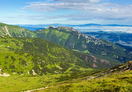 塔特拉山波兰从KasprowyWierch山脉看Giewont山图片