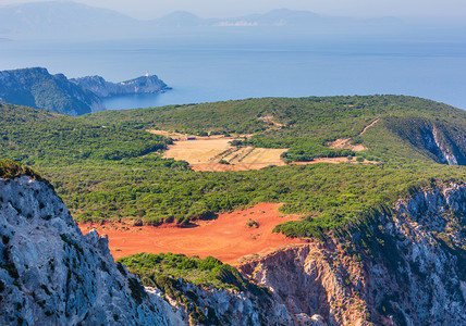 Lefkas岛和灯塔列夫卡达希腊爱奥尼亚海南斗篷图片